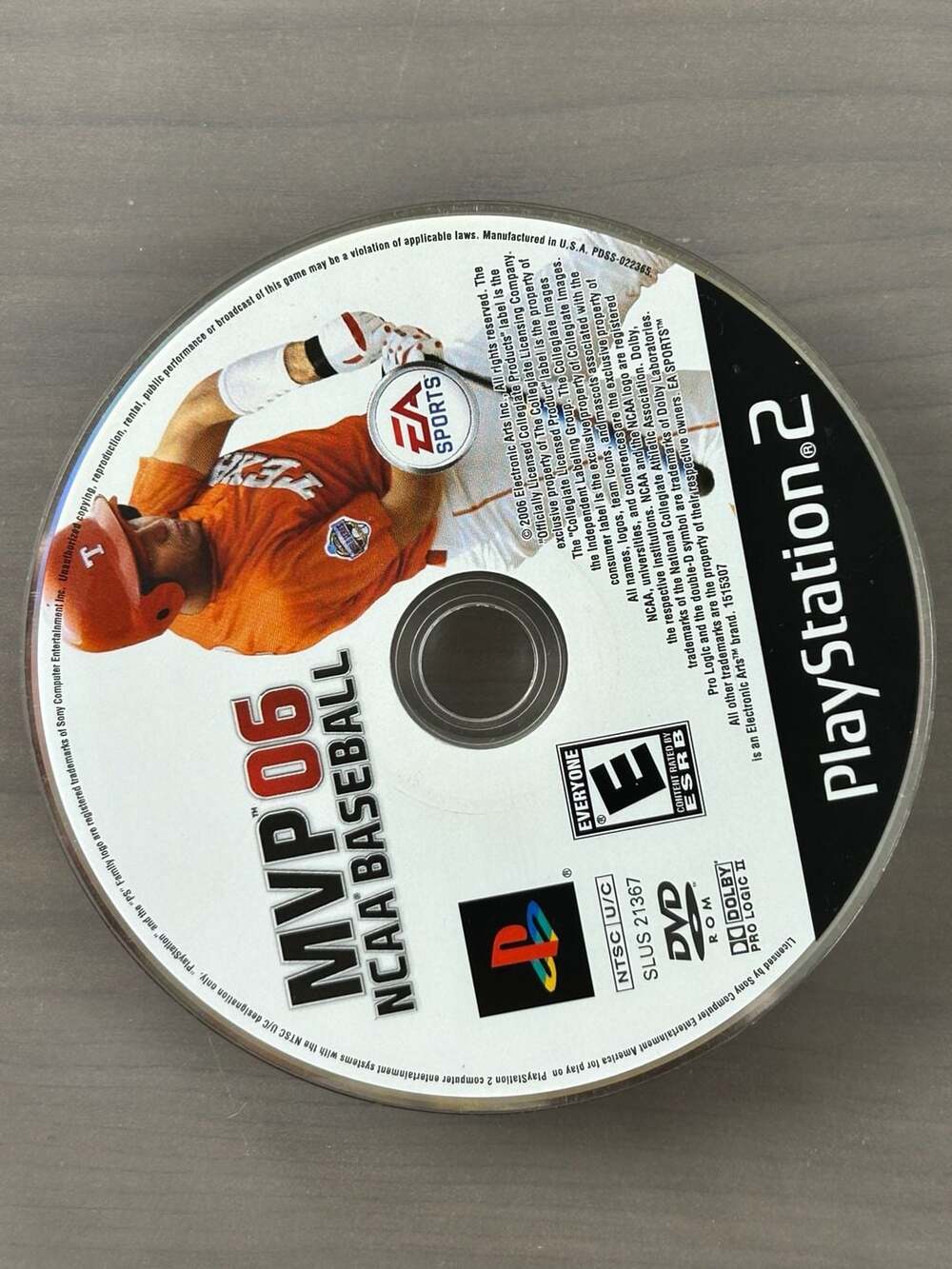 MVP 06 NCAA Baseball PS2 PlayStation 2 2006 Disc Only Tested Working